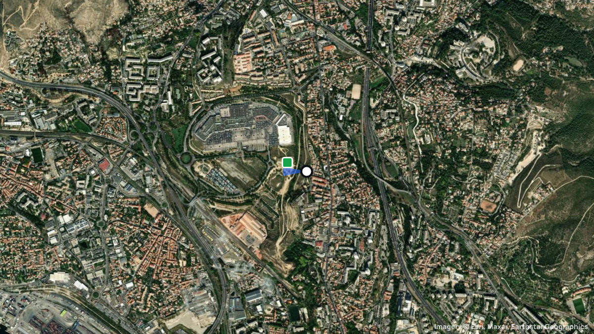 Satellitenkarte von La Viste mit Start- und Landeplätzen