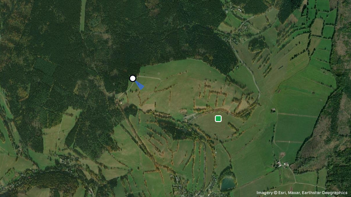 Satellite map of Anensky vrch with its launches and landings