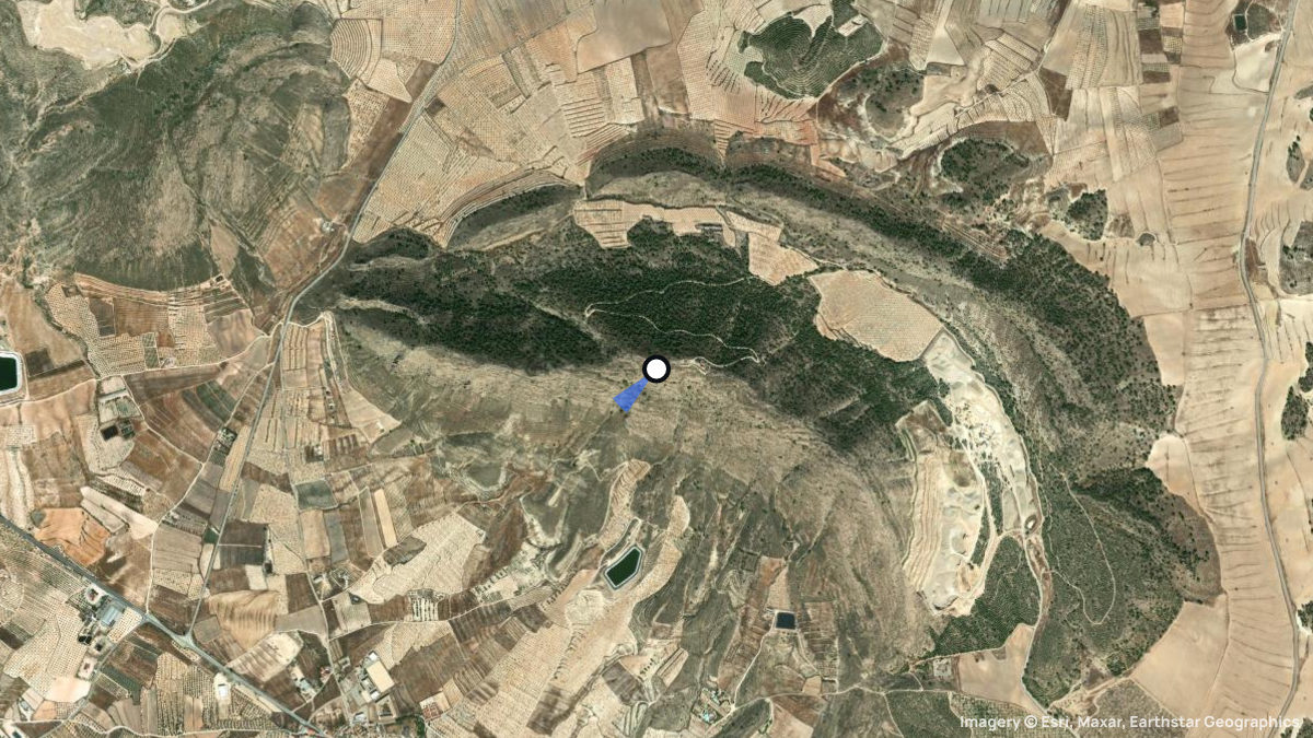 Satellite map of La Paca with its launches and landings