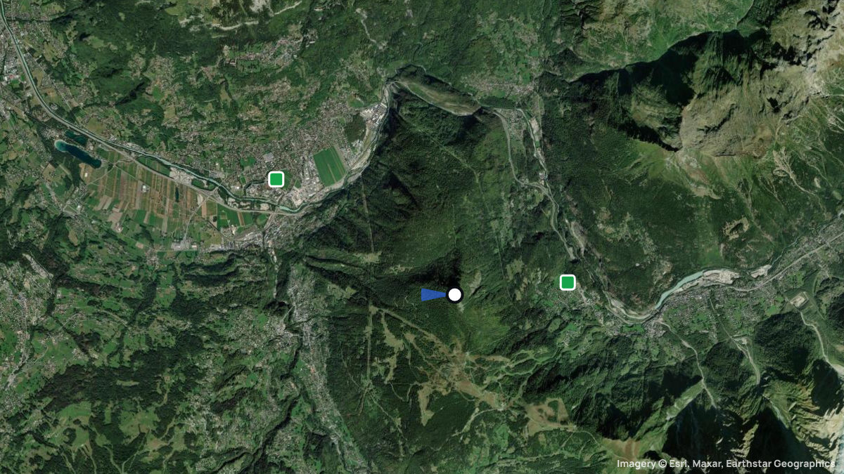 Satellite map of Prarion with its launches and landings