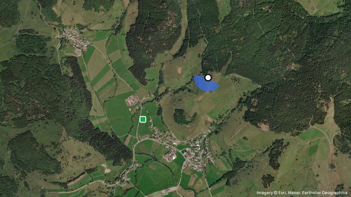 Satellite map of Bernau Rank with its launches and landings
