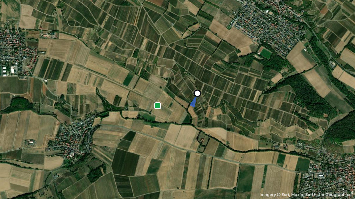 Satellite map of Unteres Mergesfeld with its launches and landings