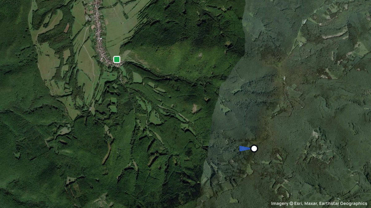 Satellite map of Krzelnica with its launches and landings