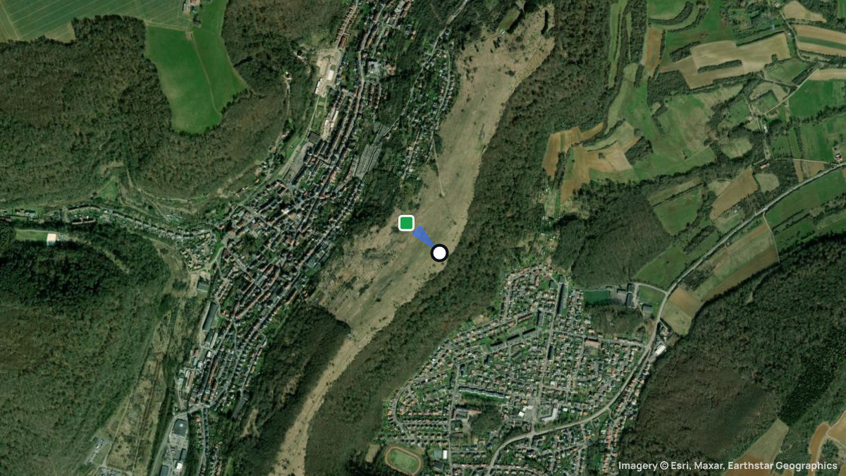 Satellitenkarte von Algrange mit Start- und Landeplätzen