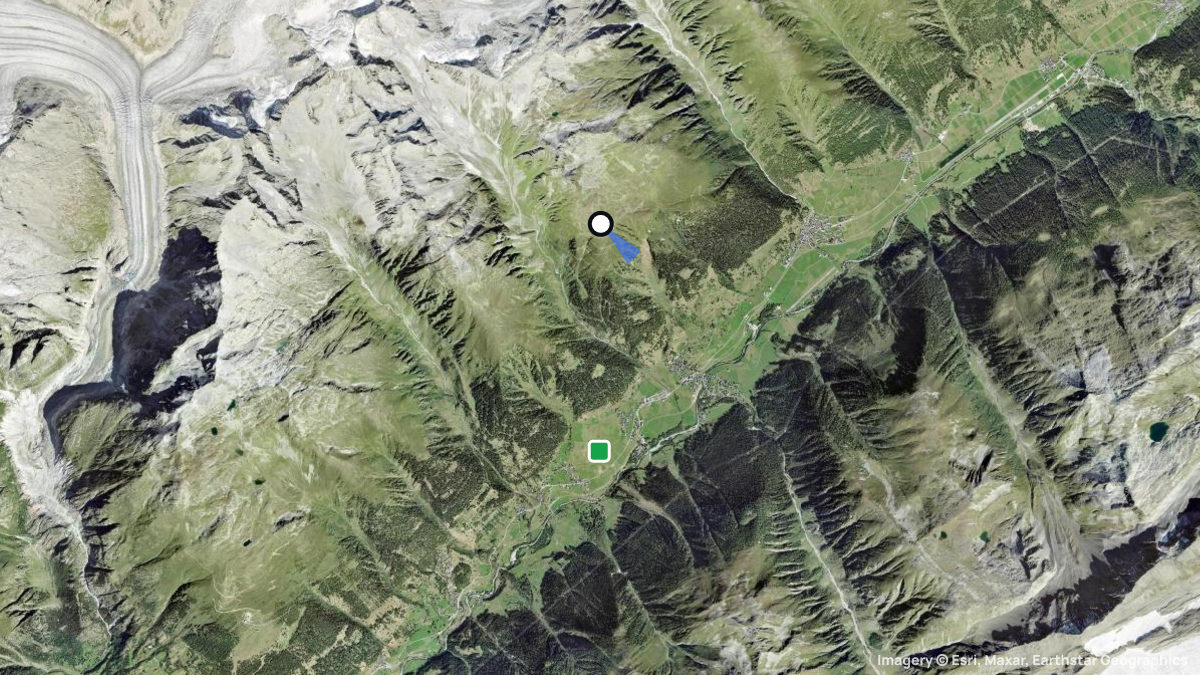Satellitenkarte von Bächigalen mit Start- und Landeplätzen