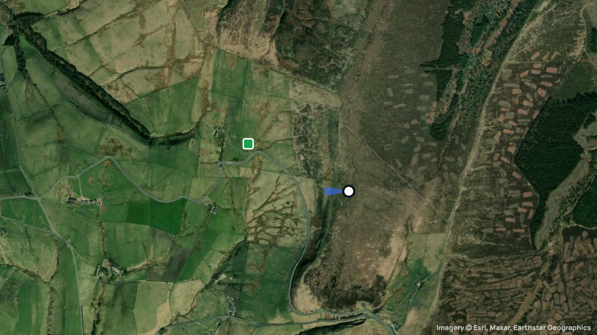 Satellite map of Shining Tor with its launches and landings