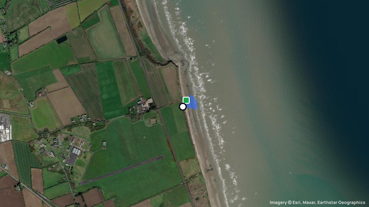 Satellite map of Gormanston with its launches and landings