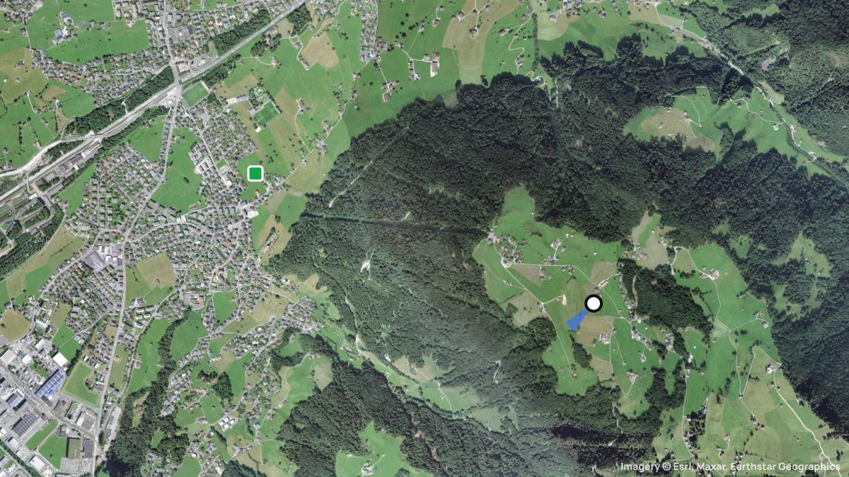 Satellitenkarte von Haldi mit Start- und Landeplätzen