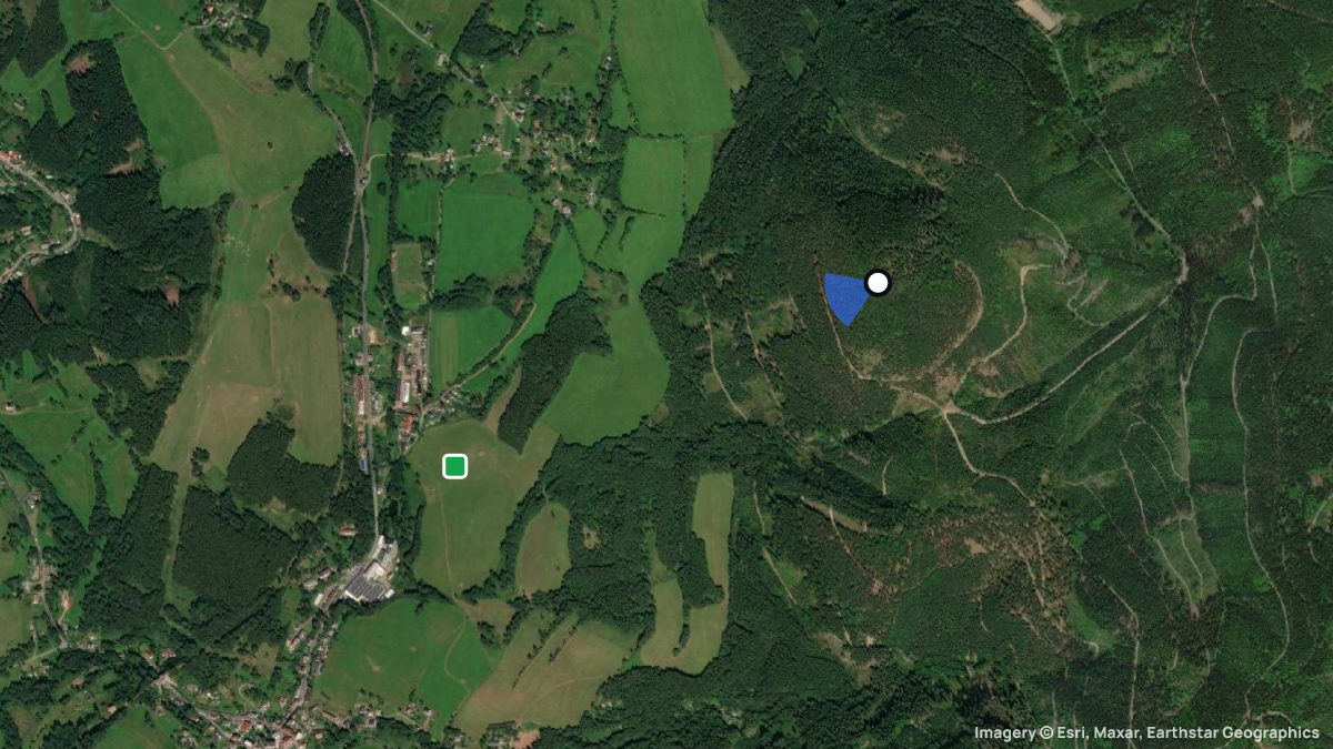 Satellite map of Kralovecky with its launches and landings