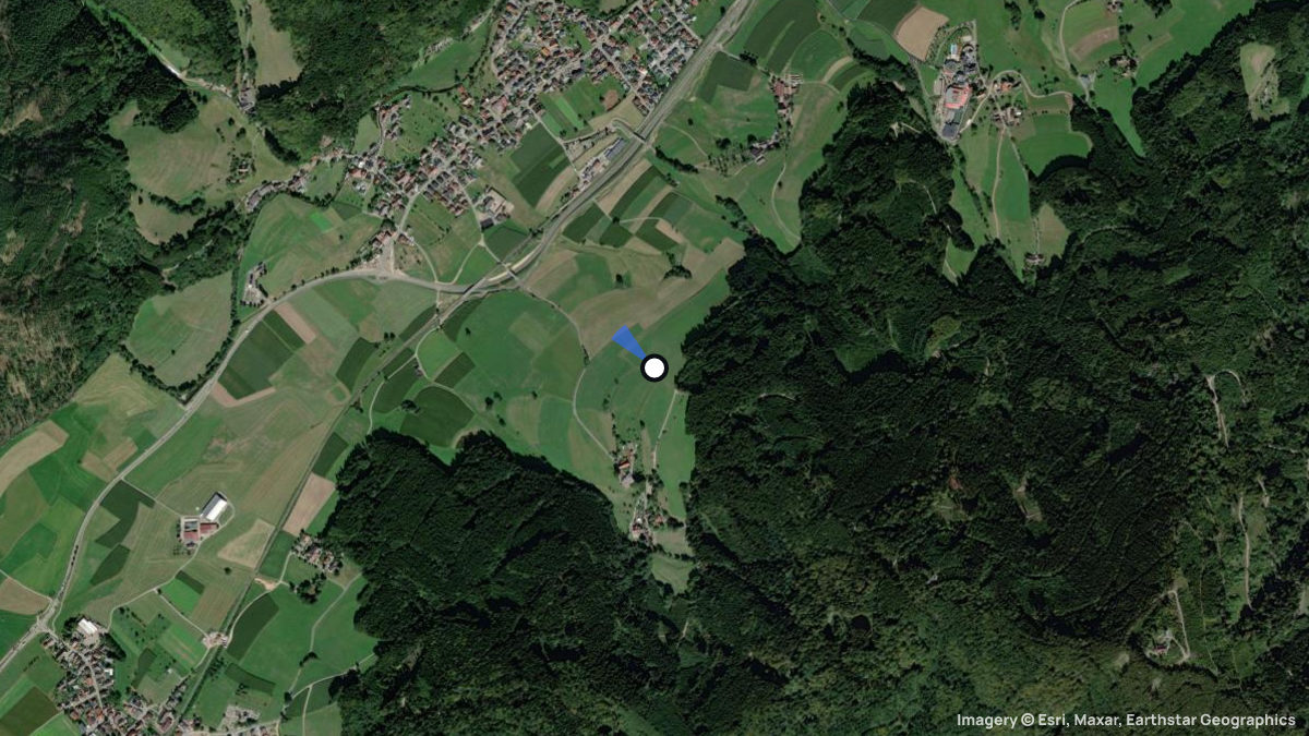 Satellitenkarte von Niederwinden mit Start- und Landeplätzen
