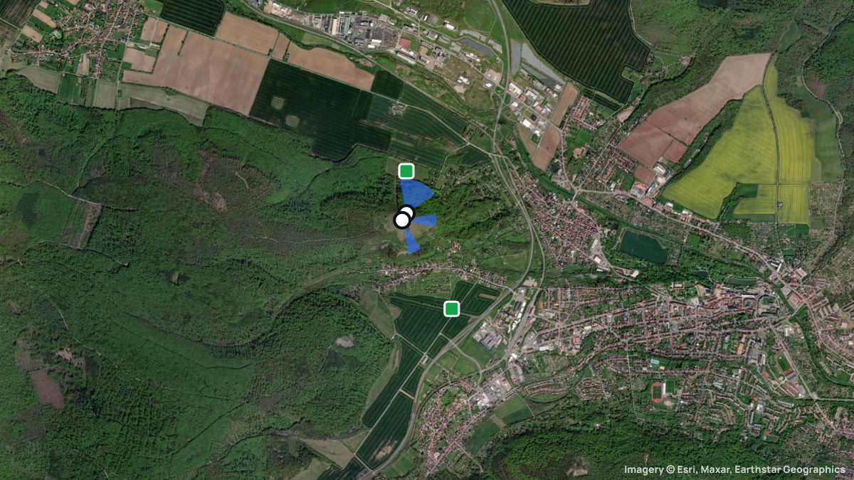 Satellite map of Frauenberg with its launches and landings