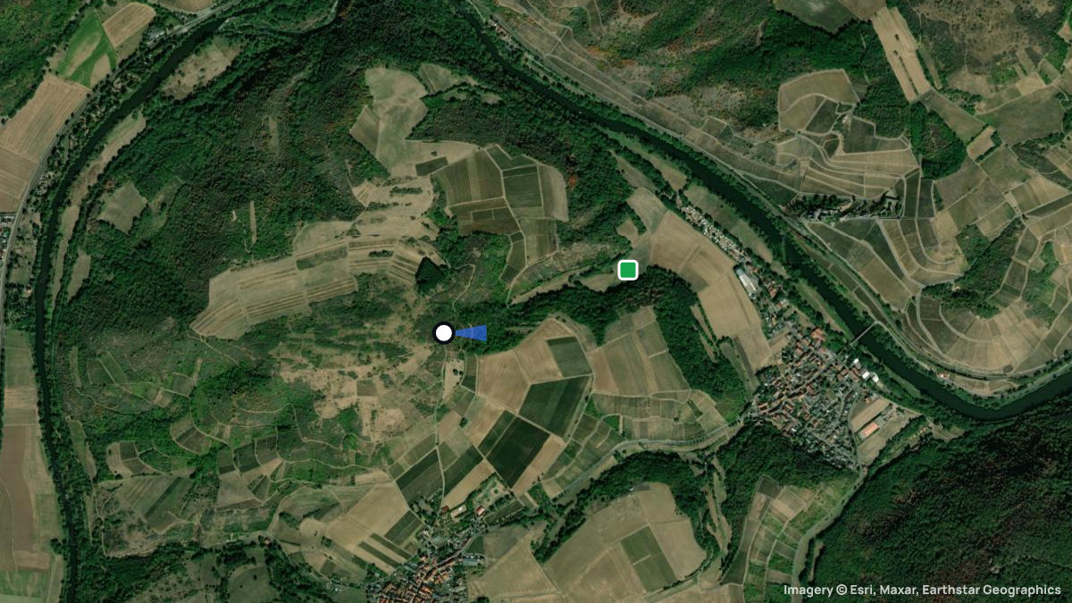 Satellitenkarte von Gangelsberg mit Start- und Landeplätzen
