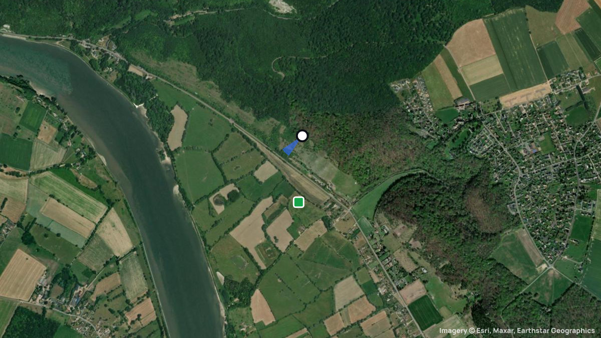Satellitenkarte von Henouville mit Start- und Landeplätzen