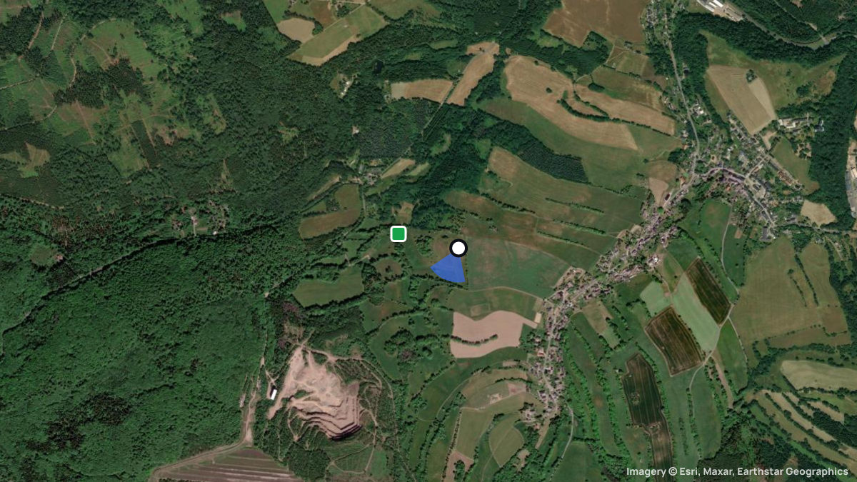 Satellitenkarte von Glauchberg mit Start- und Landeplätzen