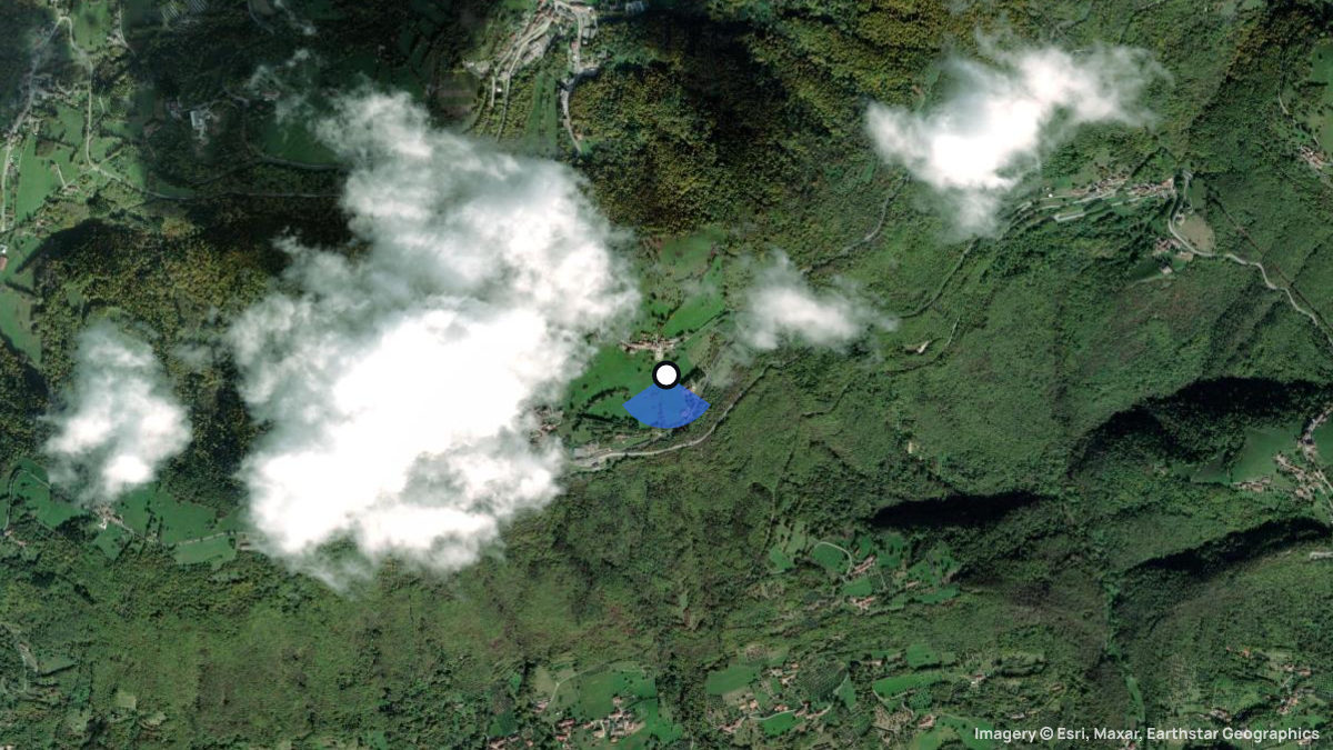 Satellite map of Bielli with its launches and landings