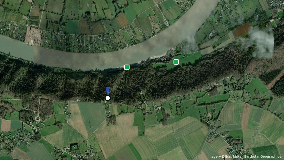 Satellitenkarte von Barneville-sur-Seine mit Start- und Landeplätzen