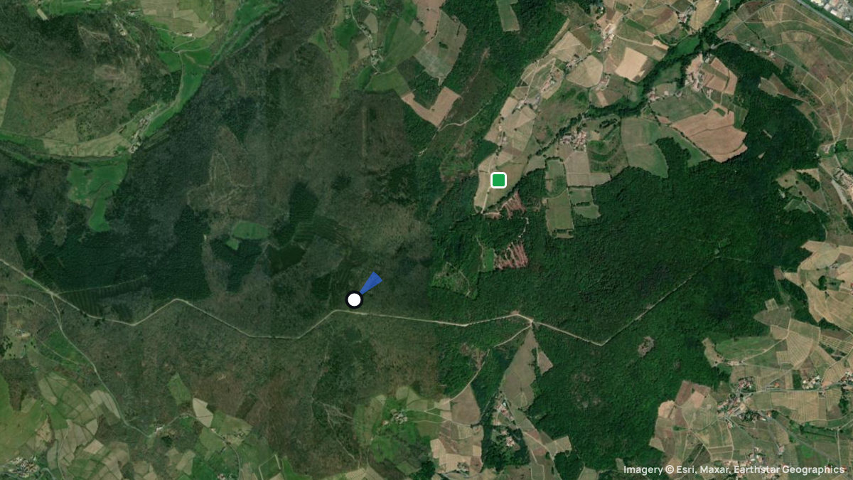 Satellite map of Grand Cret with its launches and landings