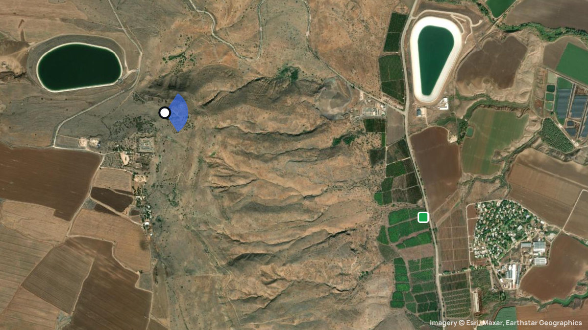Satellite map of Kohav Hayarden (Belvoir) with its launches and landings