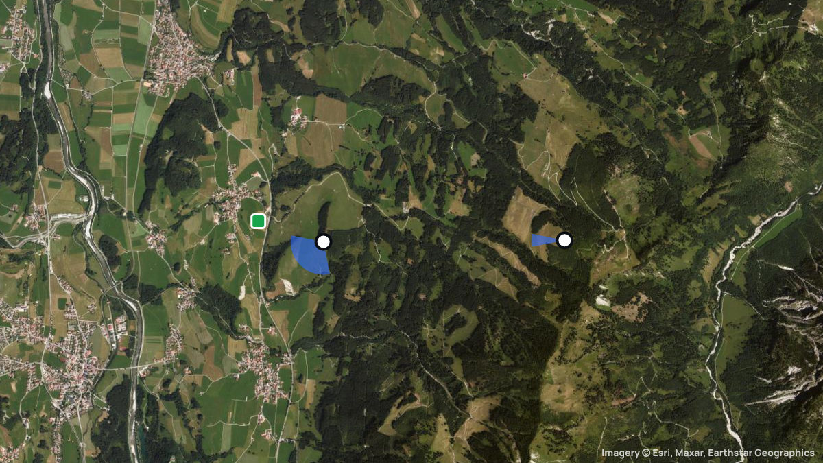 Satellitenkarte von Hinang mit Start- und Landeplätzen