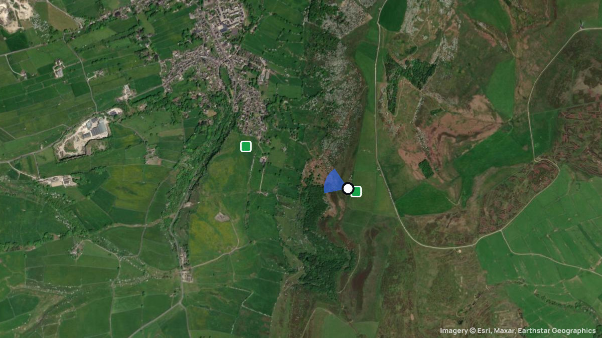 Satellite map of Bradwell with its launches and landings