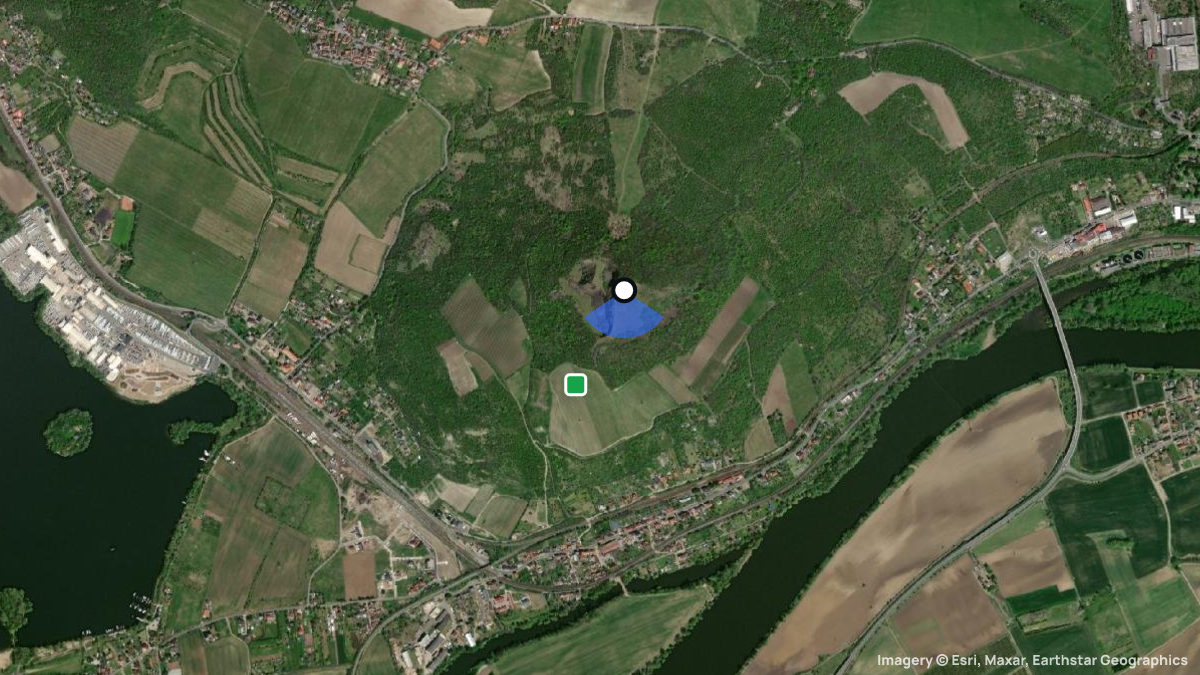 Satellitenkarte von Radobyl mit Start- und Landeplätzen