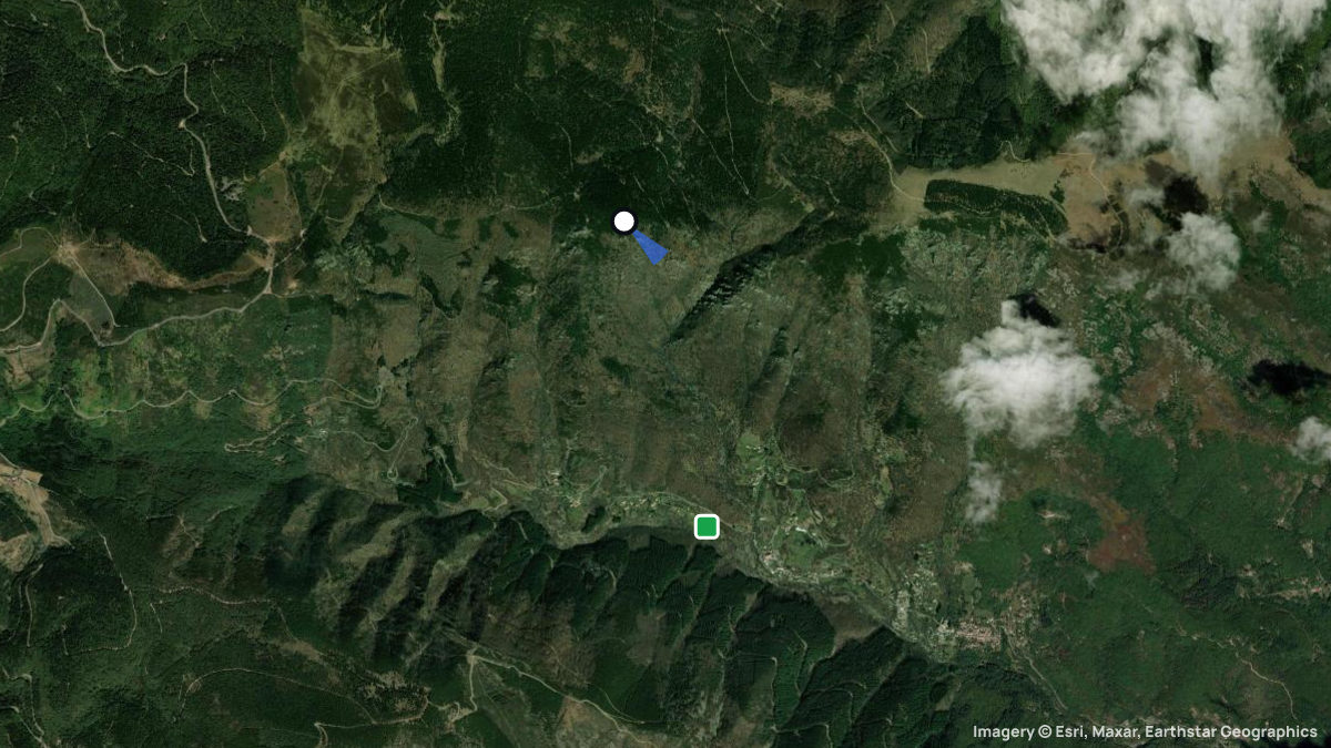 Satellite map of Valgorge with its launches and landings