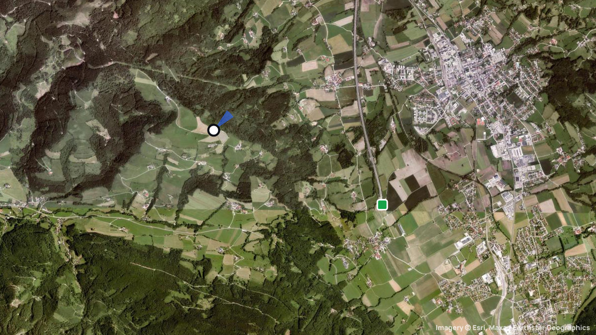 Satellitenkarte von Kronbauer mit Start- und Landeplätzen