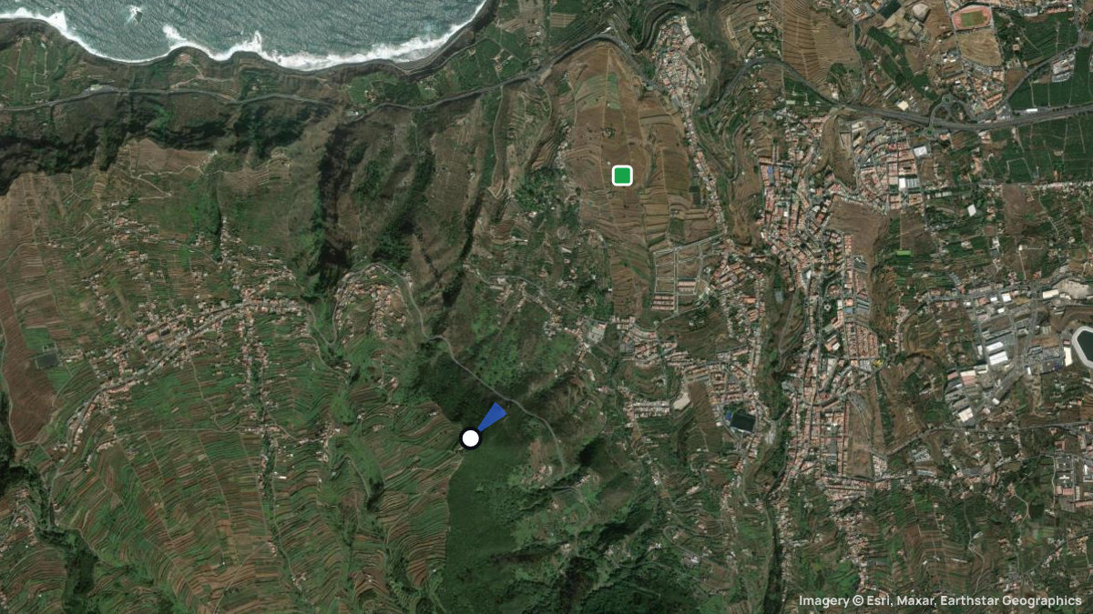Satellite map of La Corona with its launches and landings