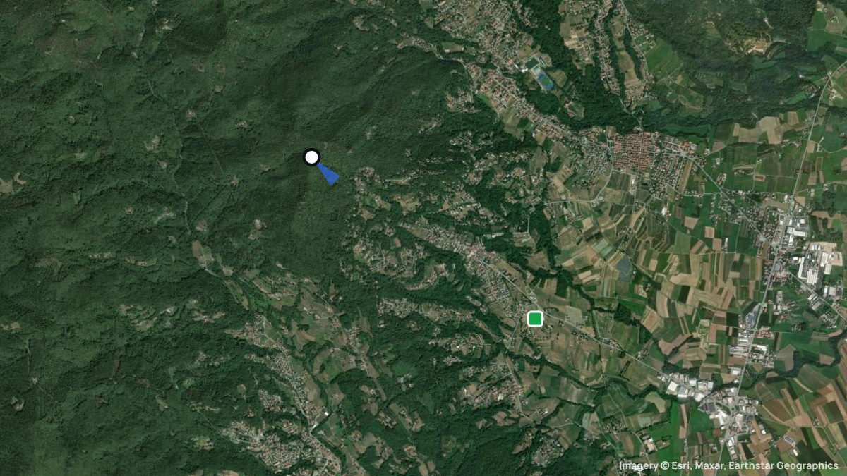 Satellite map of Roletto with its launches and landings