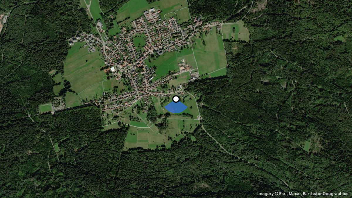 Satellitenkarte von Dobel mit Start- und Landeplätzen