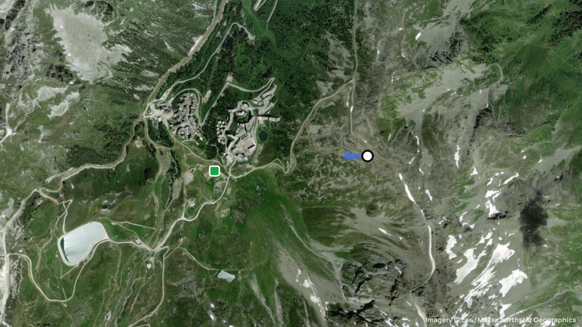 Satellite map of Les Lanchettes with its launches and landings