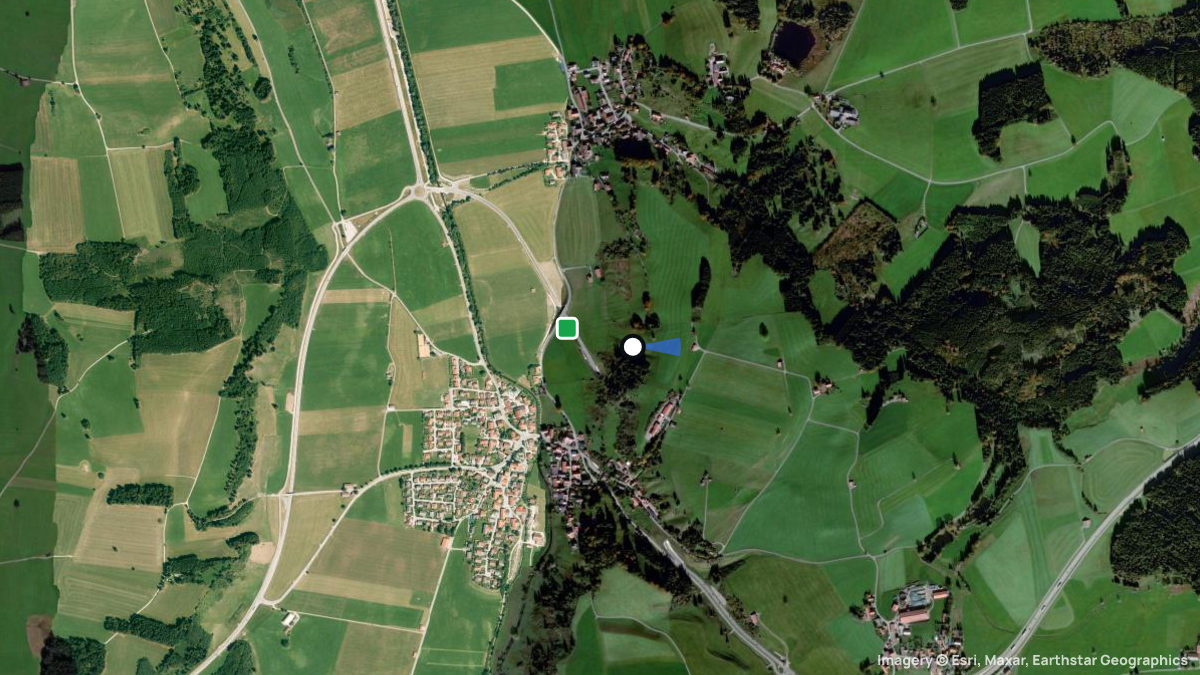 Satellite map of Bertoldshofen with its launches and landings