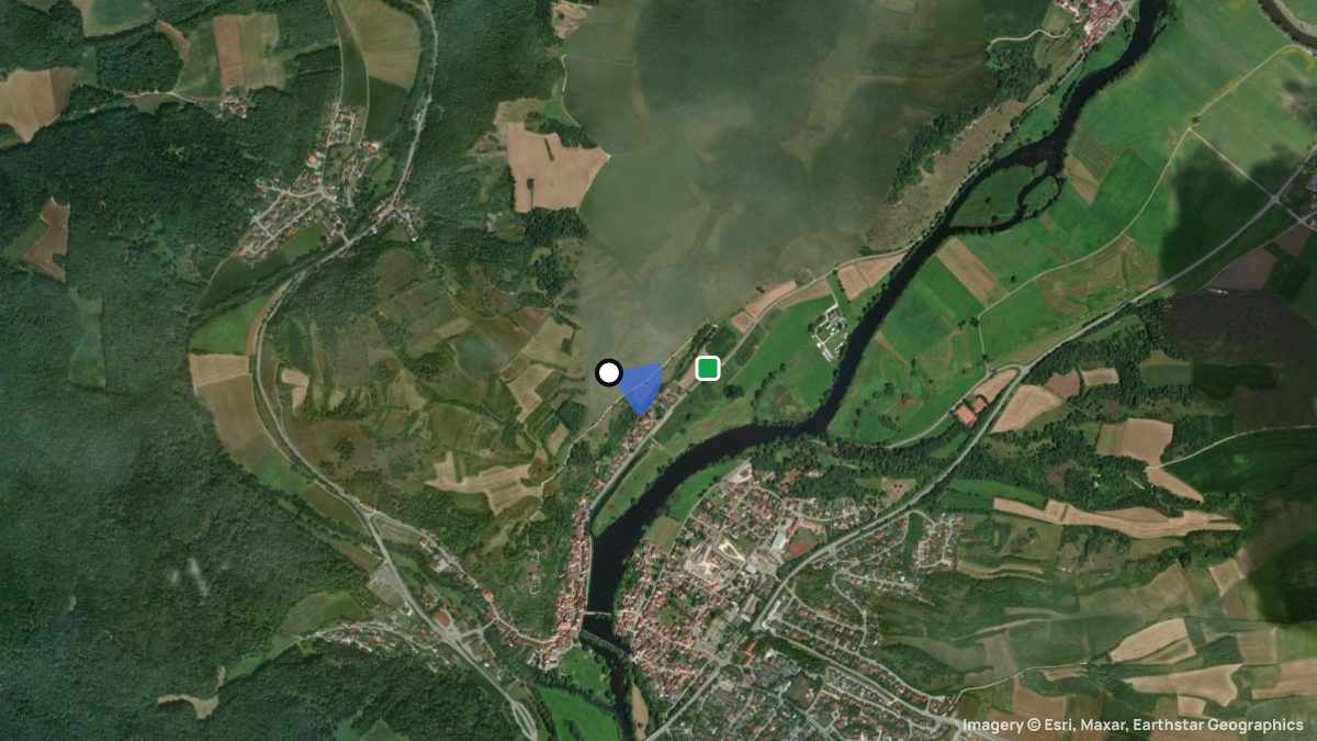 Satellitenkarte von Kallmünz mit Start- und Landeplätzen