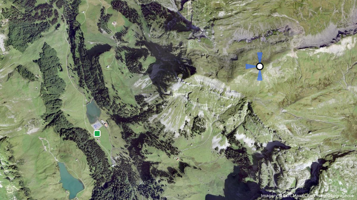Satellitenkarte von Pfaff mit Start- und Landeplätzen