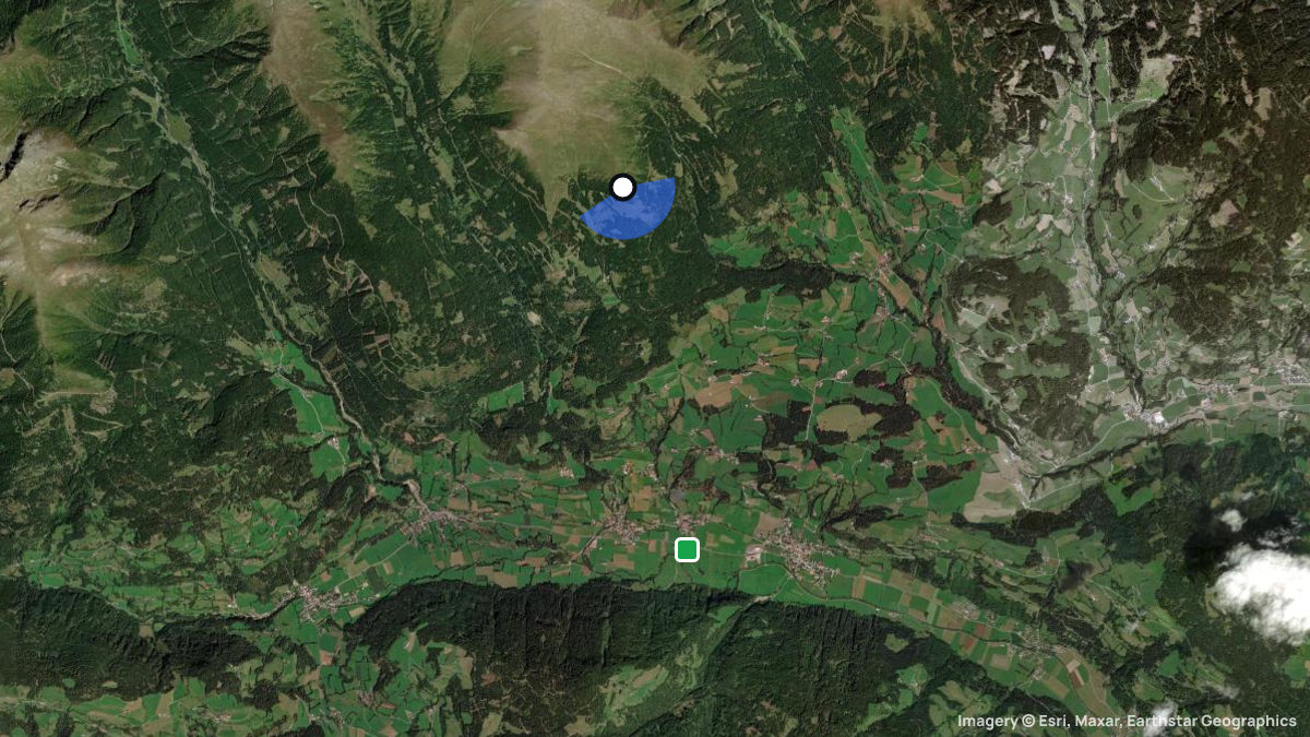Satellitenkarte von Greim - Sandkogel mit Start- und Landeplätzen