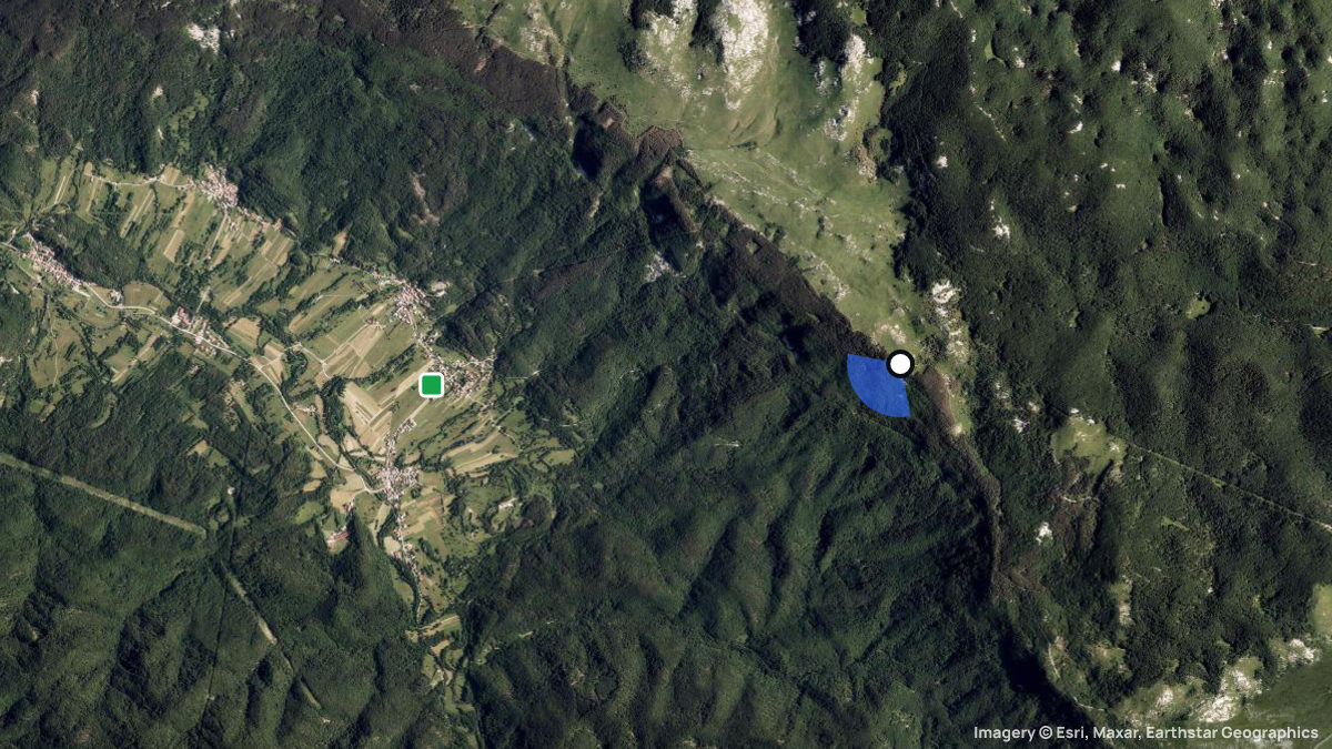 Satellite map of Oslica with its launches and landings