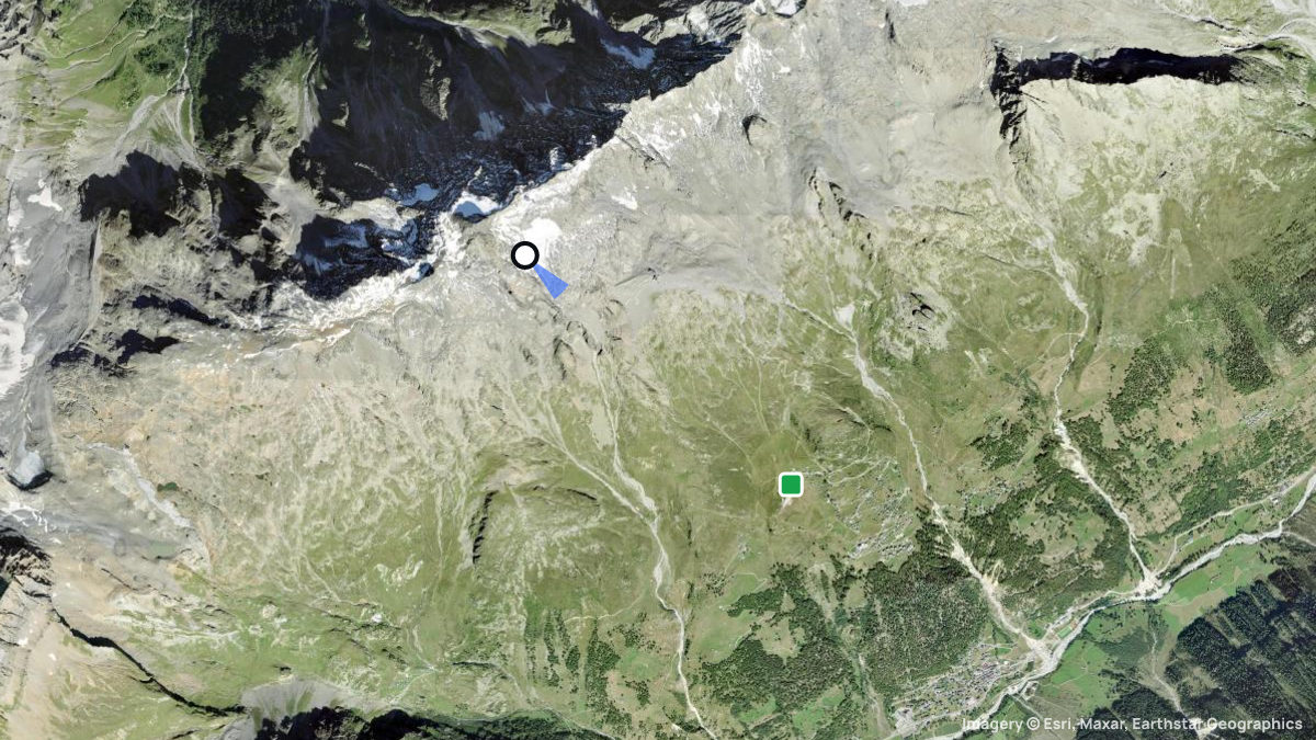 Satellitenkarte von Hockenhorngrat mit Start- und Landeplätzen