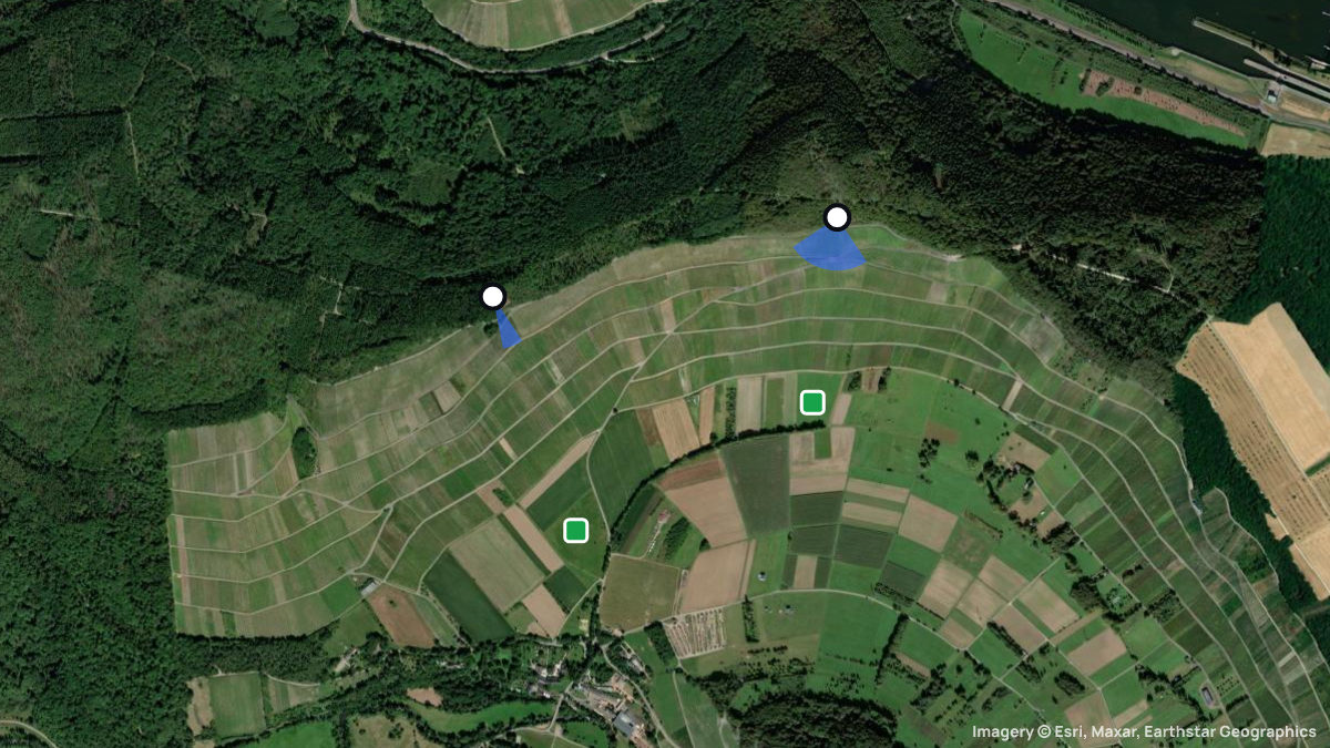 Satellite map of Maring with its launches and landings
