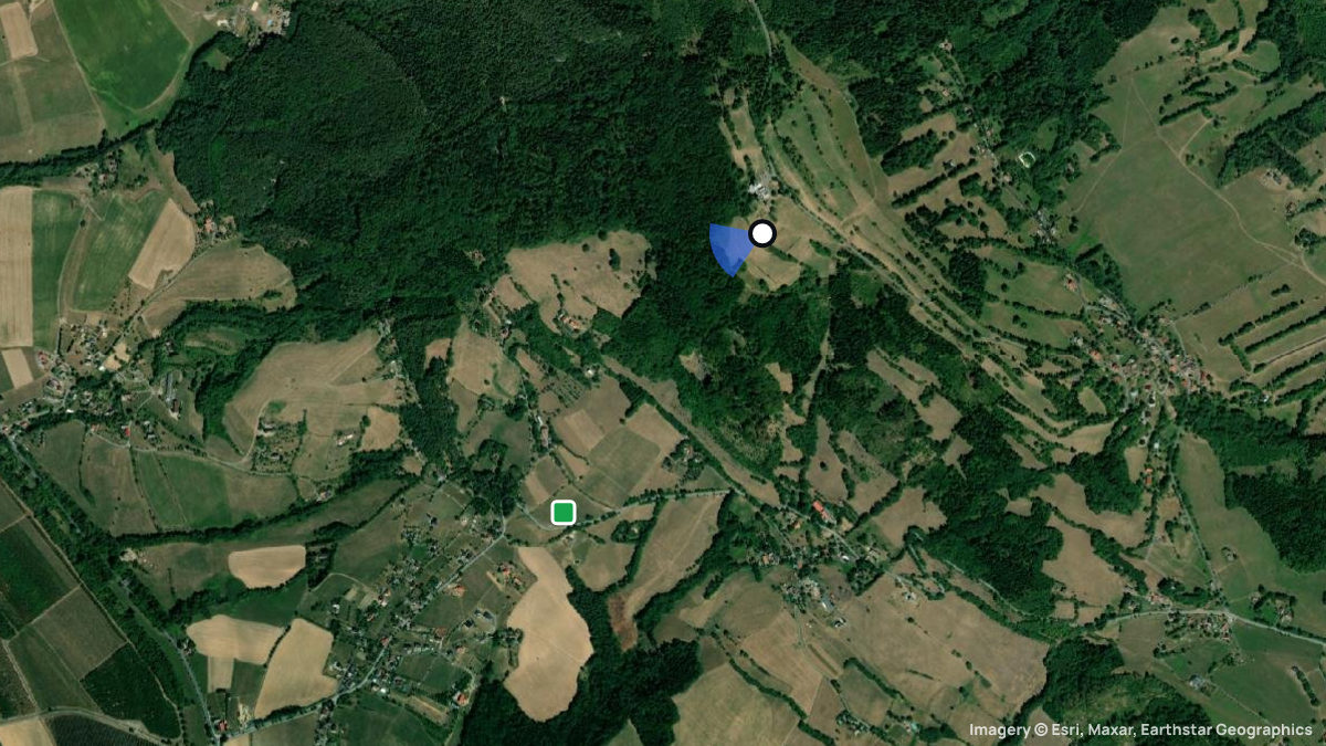 Satellitenkarte von Kozakov mit Start- und Landeplätzen