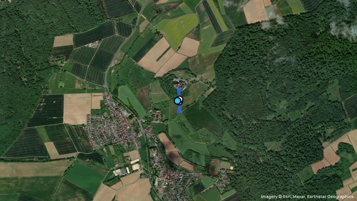 Satellite map of Ronneburg with its launches and landings