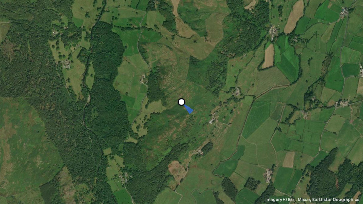 Satellitenkarte von Bleansley mit Start- und Landeplätzen