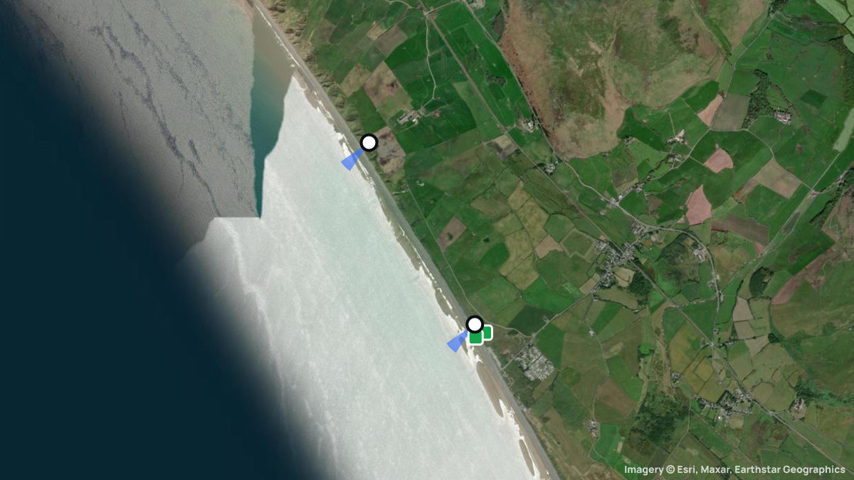 Satellitenkarte von Silecroft mit Start- und Landeplätzen