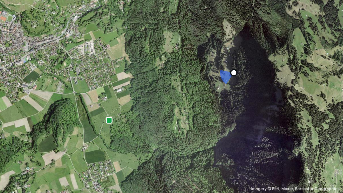 Satellite map of Les Verneys with its launches and landings