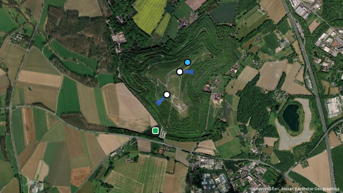 Satellite map of Niederrheinkogel with its launches and landings