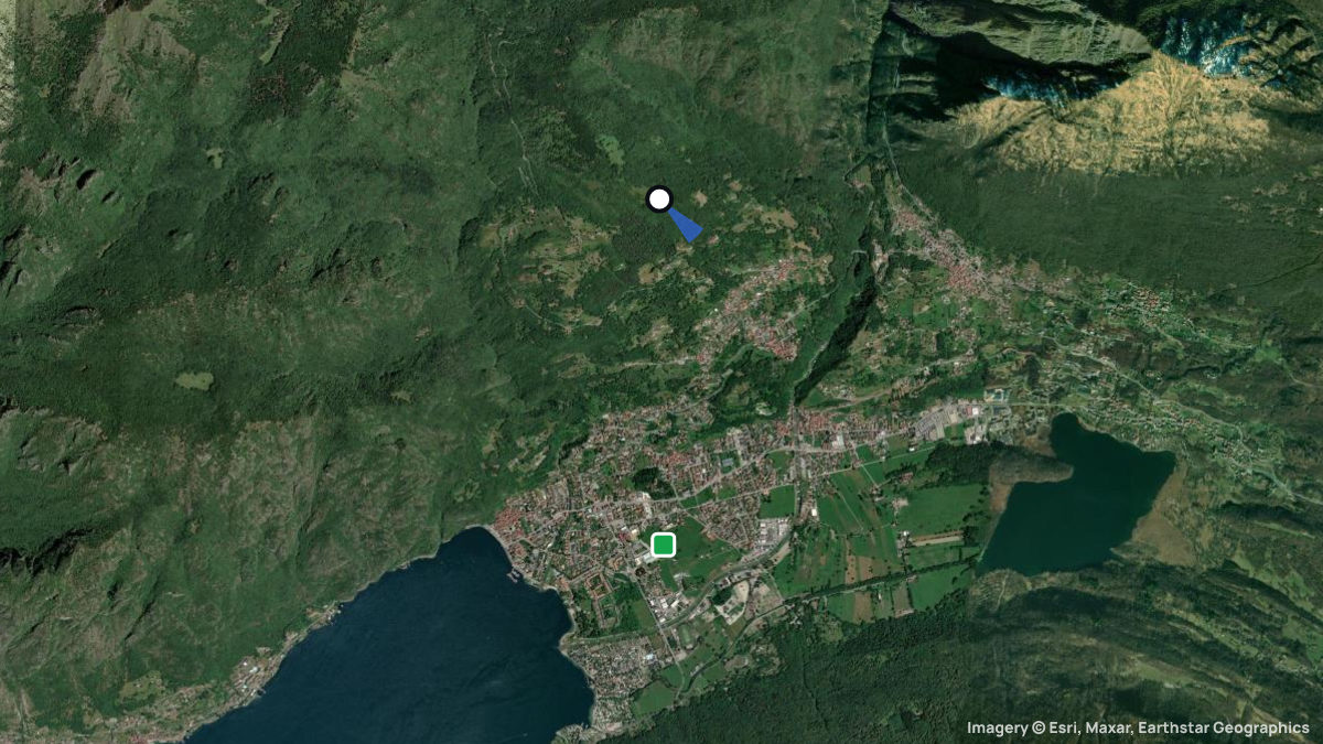 Satellitenkarte von Monte Gnino mit Start- und Landeplätzen