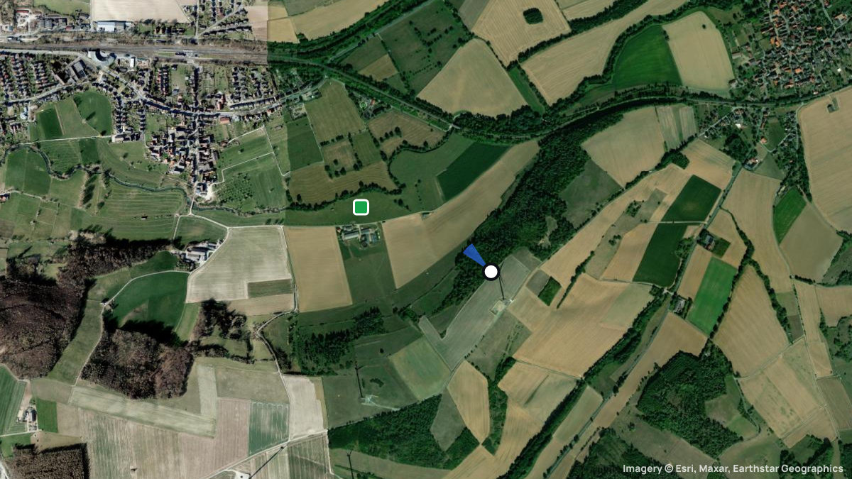 Satellitenkarte von Bastenberg mit Start- und Landeplätzen