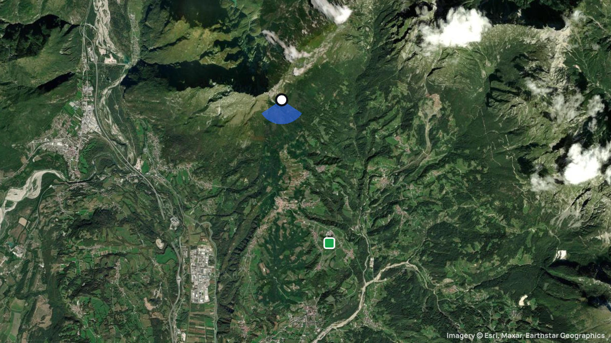 Satellitenkarte von Rifugio Dolada mit Start- und Landeplätzen