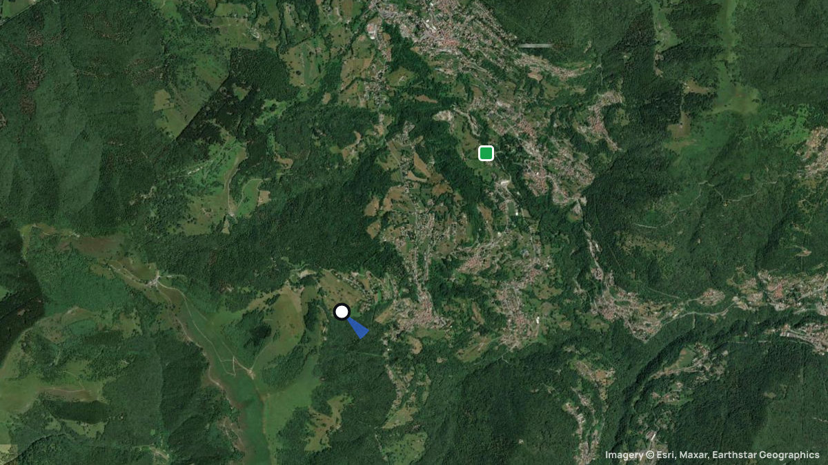 Satellitenkarte von Capanna Bruno mit Start- und Landeplätzen