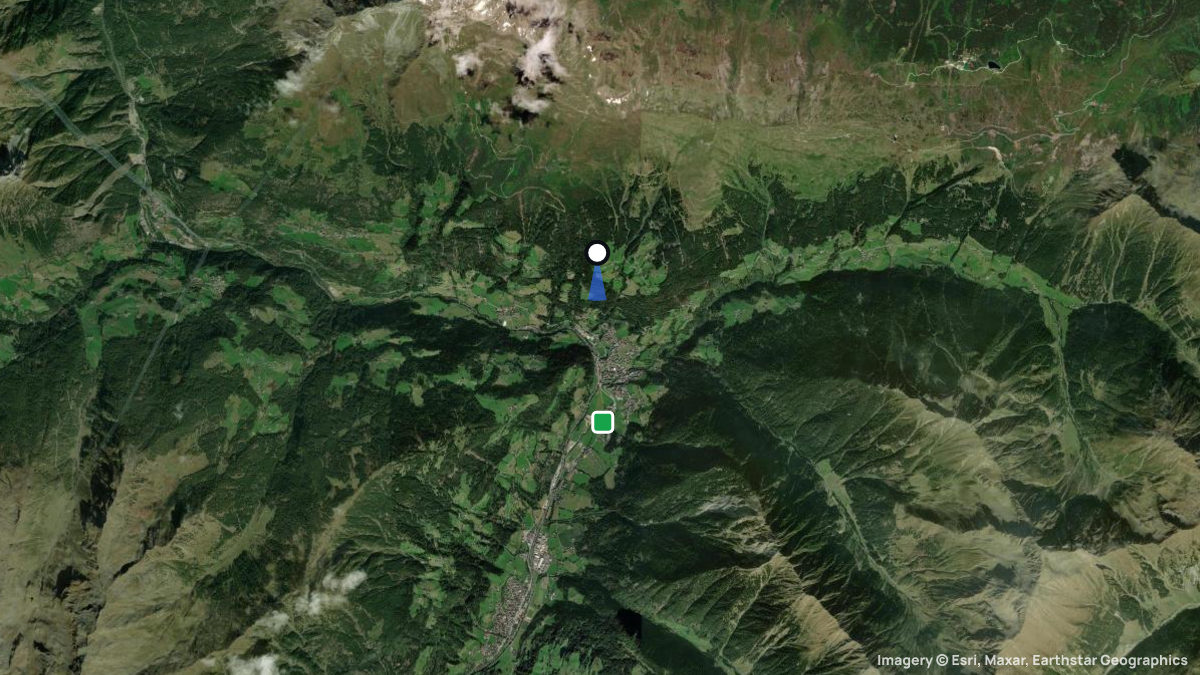 Satellite map of Glaiten with its launches and landings