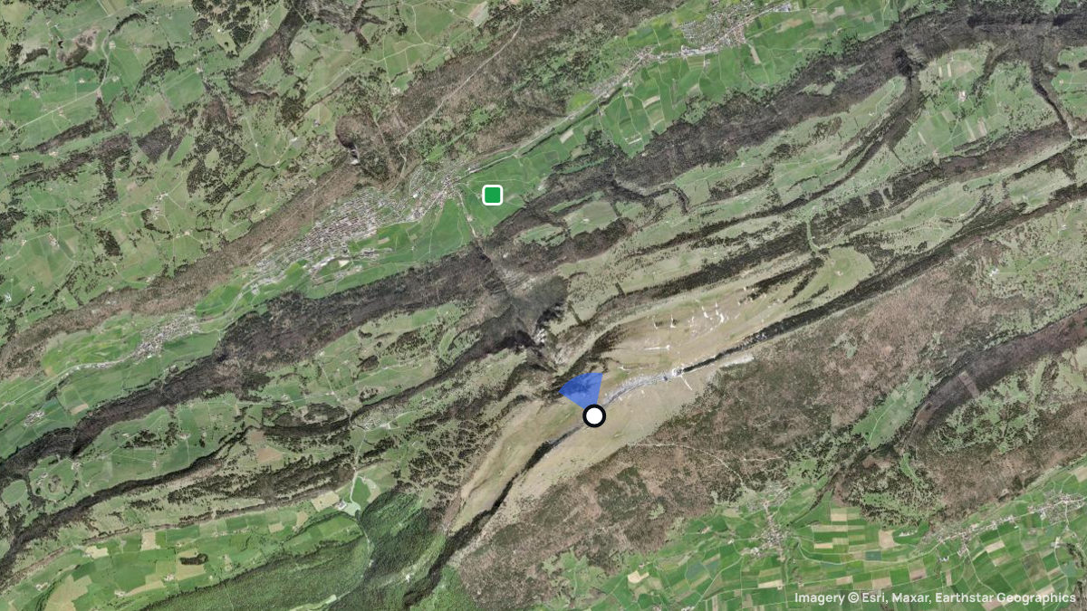 Satellitenkarte von Chasseral Nord mit Start- und Landeplätzen
